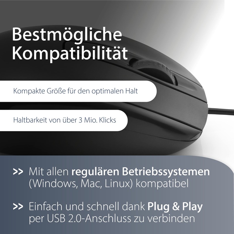 MediaRange kabelgebundene 3-Tasten Maus, mit optischem Sensor, schwarz