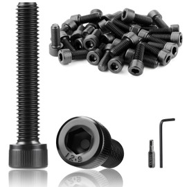 TXXATX Pack of 50 M6 x 30 mm Screws Cylinder Screws with Hexagon Socket DIN 912 Cylinder Head Screws Black Hex Screws Carbon Steel Full Thread Allen Screws for Furniture Repair