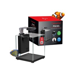 Aquatop Pisces Bullet Shaped Glass Aquarium - Nano Aquarium Kit, for Salt & Freshwater Fish Tanks - Mechanical, Chemical & Biological Filtration