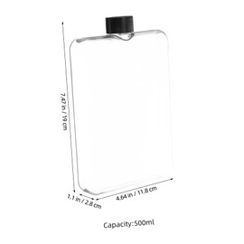 KOMBIUDA Travel-ready Flat Water Bottle for Hiking Camping Gym Runners Compact -free Leakproof Cap