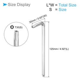 CoCud Tamper Proof Torx Key, T30 Torx, Nickel Plated L-Shape Star Wrench - (Applications: for Basic Home Repair and Mechanical Maintenance), 1-Piece