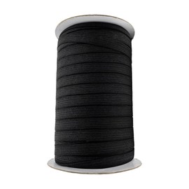 WEBSUKA 1/8"& 1/4"& 5/16"& 3/8" Width Flat Elastic Cord, Elastic Bands, Elastic Rope, Braided Stretch Strap Cord Roll, Stretch Elastic Spool Knit, for DIY, Sewing, Crafting (5/16" x100Yards-Black)