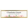 Badgemaster Pink Floral Print with Black Text Desk Plaque Name