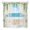 Ocean Beach Coastal Blue Sea Summer Hawaiian Bathroom Shower Curtain