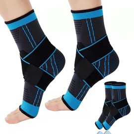 MILAIUN Ankle Brace, 1 Pair Adjustable Ankle Brace, Foot Bandage, Bandage Ankle for Ligament Damage, Weak Joints, Arthritis, Running, Sports (S)