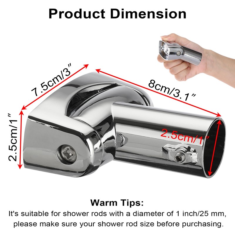 Kokone Shower Curtain Rod Bracket Set of 2 Adjustable 180°