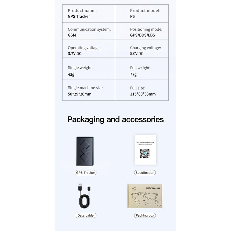 Mini GPS Tracker for Vehicles,Portable Real Time Magnetic GPS Tracking