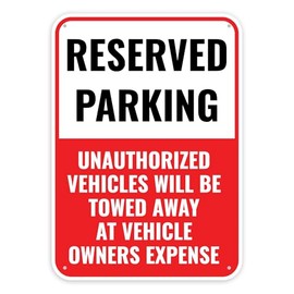 1PC Reserved Parking Sign, 14 x 10 Inches - Aluminum - Private Parking Only Sign Metal