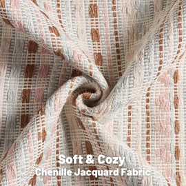 FUTEI Pink Blue Decorative Throw Pillow Covers 18x18 Inch Set of 2,Soft Cozy Chenille Jacquard Textured Cushion Case,Boho Home Decor for Couch Bed Living Room