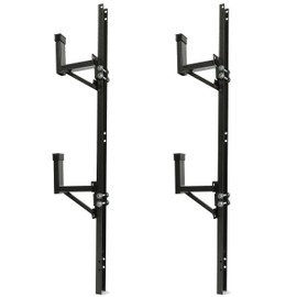 Kojem Adjustable Side Mount Ladder Rack Universal Steel Compatible with Enclosed/Open Trailer Exterior Side Wall 400lbs Load Capacity 2 Ladders