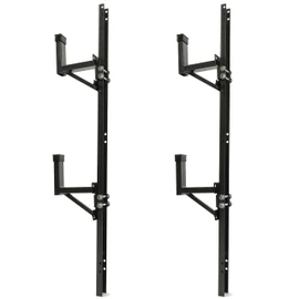 Kojem Adjustable Side Mount Ladder Rack Universal Steel Compatible with Enclosed/Open Trailer Exterior Side Wall 400lbs Load Capacity 2 Ladders