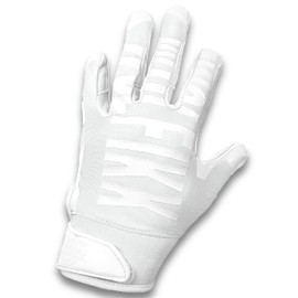 Football Gloves Receiver Gloves by WOLFIKK Sports, ArcPro 1.0 Series, Ultra Sticky Receiver Gloves, Enhanced Performance with porfessional Silicon Grip, White/S