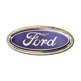 Ford Oval Logo Stainless Steel Wall Hanging Sign - Blue/Chrome (Small 18" x 8")
