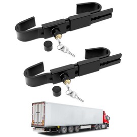 QWORK Shipping Container Lock, 2 Pack 9.8" to 17.3" Adjustable Semi-Trailer Box Door Lock, Heavy Duty Steel Cargo Door Lock, Warehouse Door Lock, Site Office Door Lock with 2 Keys and Cover Lid