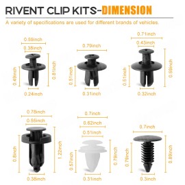 Nartoup Retainer Clips Body Bumper Rivet Retainer Trim Molding Push Pin Clip assortment