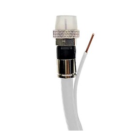 50ft WHITE Coax RG-6 Cable w/Ground Messenger 3Ghz 75 Ohm 18AWG UL ETL CM ANTI-CORROSION WEATHER SEAL BRASS Compression Fittings SATELLITE TV & INTERNET CABLE Assembled in USA by PHAT SATELLITE INTL