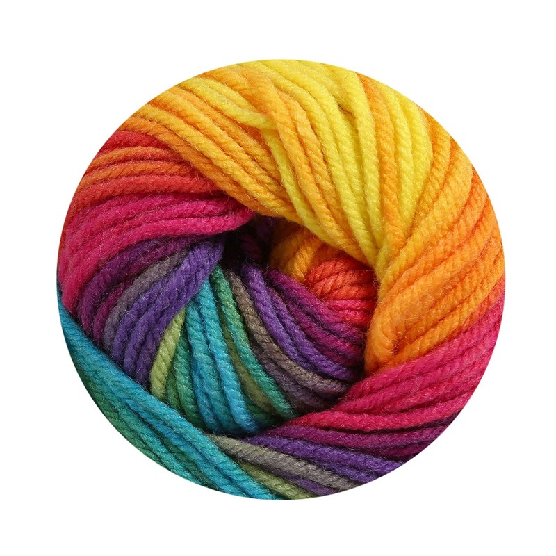 Wollbiene Batik Wool with Colour Gradient, Multicoloured Knitting Wool, Crochet