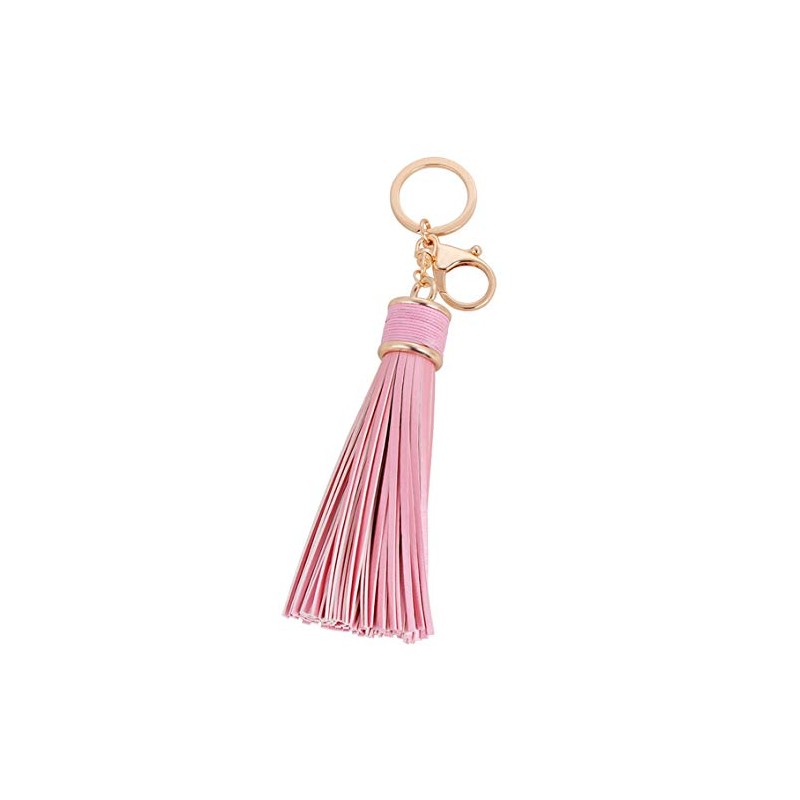 Rigral Women's Bag Charm Tassel Key Ring Keychain, Pink