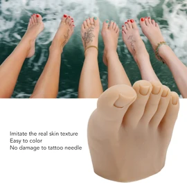 Práctica de Modelo de pie Falso, Silicona Suave pie Falso Herramienta de prótesis de Herramientas de manicura con la Mitad del pie de diseño, para Las uñas Consejos de Formación (Bien)