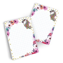 Junaversum 16 Mini Notepads Unicorn Party Bag Guest Gift for Birthday Children's Birthday Wedding Christening Girls