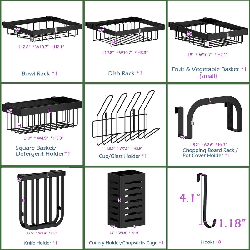 PUSDON Over Sink Dish Drying Rack Stainless Steel, Adjustable Large