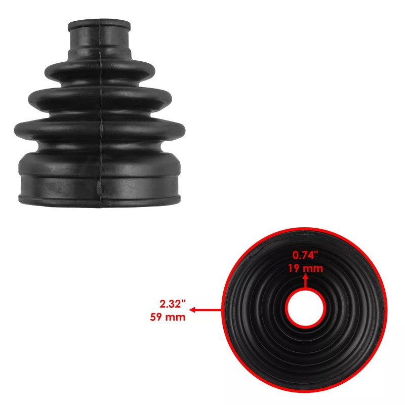 Caltric 2 Front Axle Inner Outer CV Boot Kit for