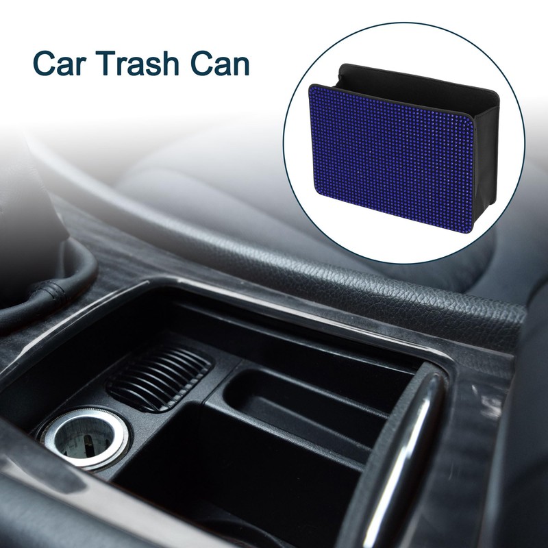 TUCKBOLD Car Trash Can Portable Seat Back Trash Bin Blue