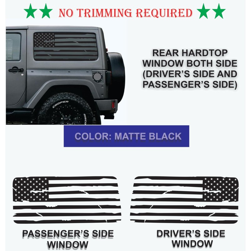 Compatible with Jeep Wrangler JL (2 Door) 2018-2025 Precut American
