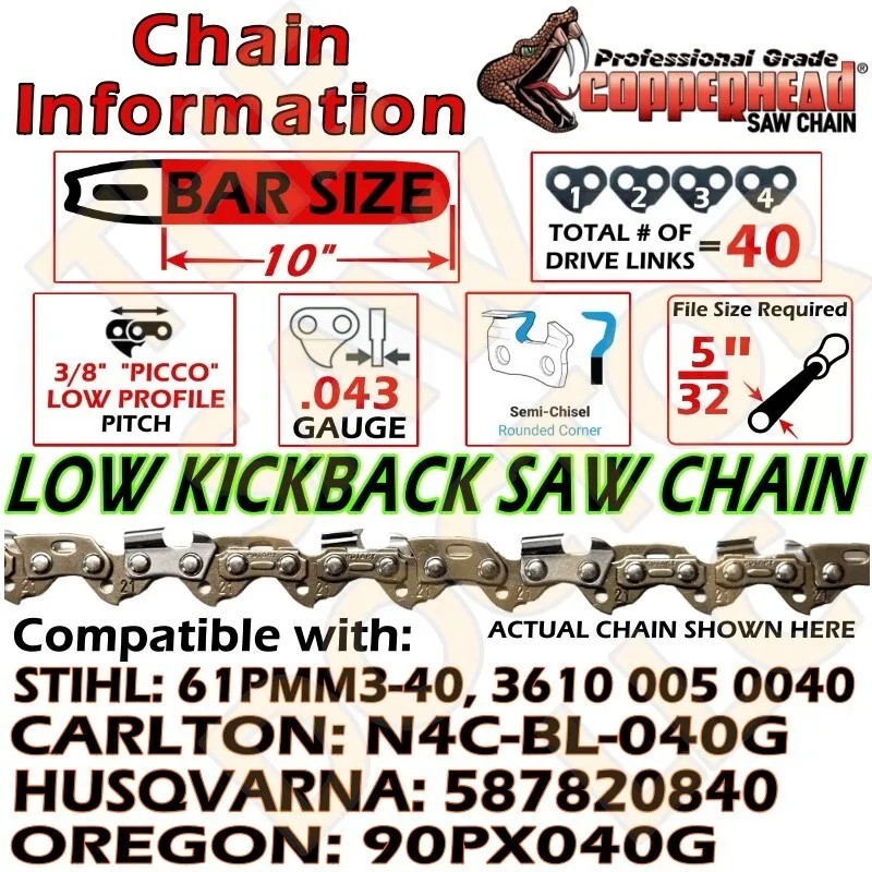 Rotary COPPERHEAD 10" BAR & SAW CHAIN KIT ECHO PPT