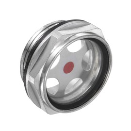 CoCud Air Compressor Oil Sight Glass, | G1-1/4 Male Thread | Aluminum Hex Head Oil Liquid Level Indicator Glass Window - (Applications: for Gearbox Fittings), 1-Piece