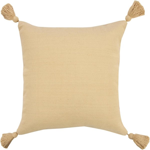 20 X 20 Light Yellow 100% Cotton Zippered Pillow