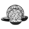Lechoo Melamine Dinnerware Sets 12pcs Rustic Farmhouse Dinner Dishes Set