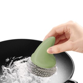 Steel Wire Ball Brush - Steel Wire Ball Cleaning Brush,Multi-Functional Kitchen Dish Scrubber Brush for Kitchen Stove, Cookware, Oven Interior, Sink Corner