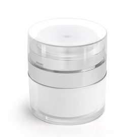 HOTUT Airless Pump Dispenser, 1 Piece 15 ml Cream Pump Dispenser, Refillable Vacuum Cosmetic Container, Empty Lotion Pump Bottle with Lid for Travel Home Use