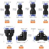 QWORK® 46-teiliges Pneumatisches Quick-Push-In-Anschlussset für 4mm/6mm/8mm-Luftschläuche - inkl. Gerade/Winkel-/T-/Splitter-Anschluss &