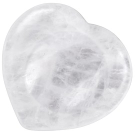 mookaitedecor Pack of 2 Heart Shaped Clear Quartz Crystal Thumb Worry Stones for Anxiety Stress Relief, Natural White Healing Crystal Love Heart Good Luck Pocket Stone Gifts for Friends