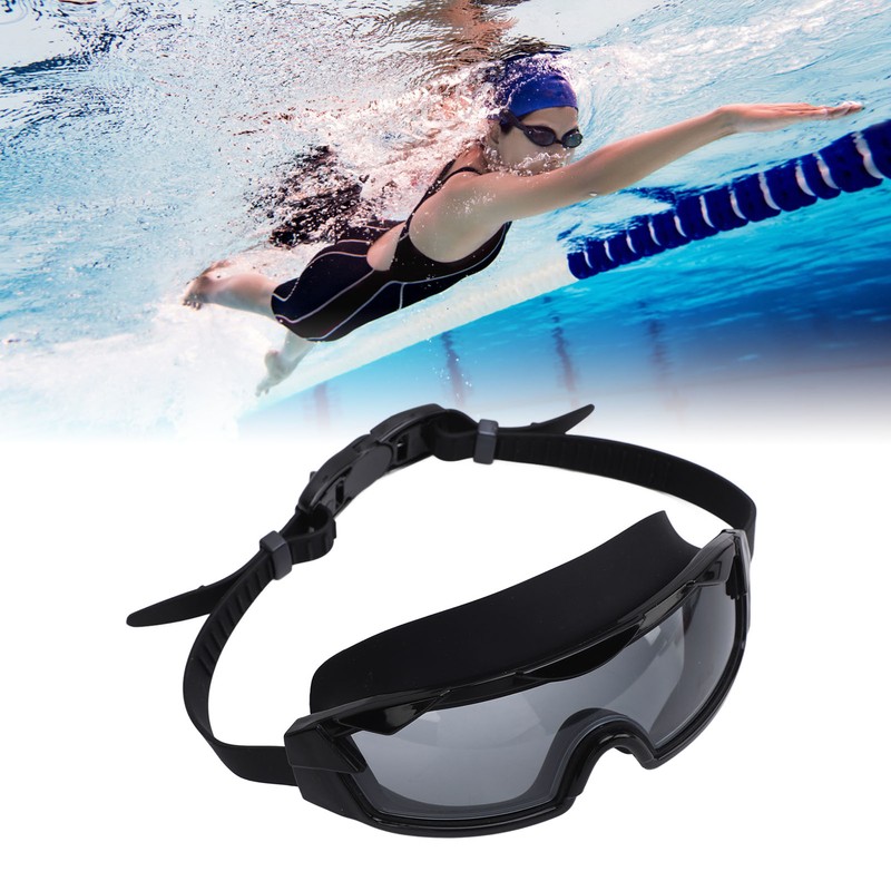 Swim Goggles with Earplugs PC Silicone Clear Lens Wide View