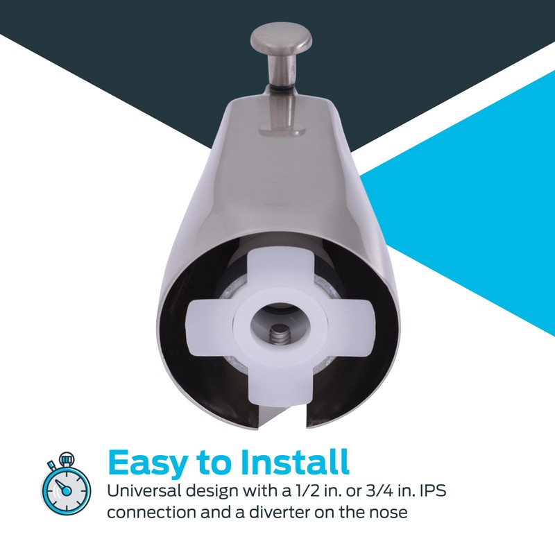 EZ-FLO 15084 Adjustable Diverter Spout, 5-3/8 inch Length, Chrome