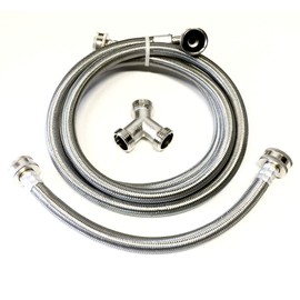 Shark Industrial Steam Dryer Installation Kit - 6FT Stainless Steel Braided Hose with 3/4" FHT 90 Degree Elbow and 1FT Inlet Hose 3/4" FHT with Y-adapter