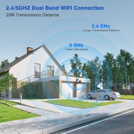 ctronics 2.5K 4MP Outdoor Surveillance Camera WiFi with Dual Lens, 6X Hybrid Zoom with 2.4/5GHz WiFi PTZ IP Camera Outdoor, Person/Motion Detection, Car Tracking, Colour Night Vision, Alarm, IP66