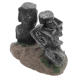iplusmile Aquarium Roman Statue Moai Decoration Unique Head Ornament for Betta Fish Tank High Fidelity Sculpture for Freshwater and Saltwater Landscaping