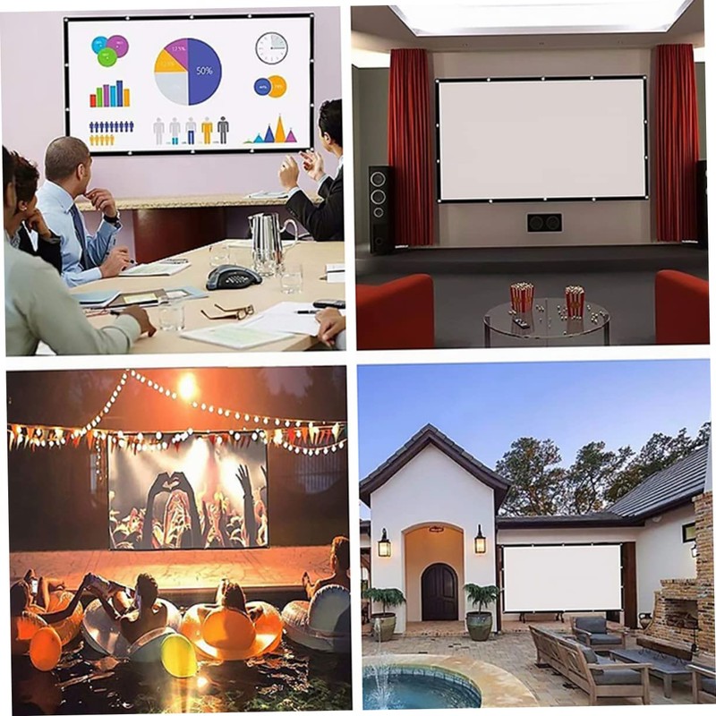 COHEALI Camping Projector Screen Portable Drop Down Screen Home Theater