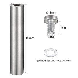 sourcing map Pack of 5 Spacer Screws Wall Spacer Sign Holder Acrylic Glass Nails 3/4 Diameter x 4 Inch (19 x 100 mm)