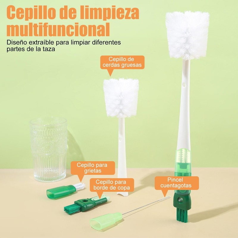 11 Piezas Cepillo para Lavar Popotes, Cepillo para Botellas con