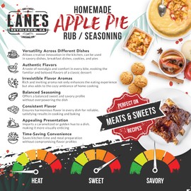 Lane's Desserts Apple Pie Seasoning, All-Natural Homemade Savory Apple Spice Seasoning for Apple Pie, Cookies, Ice Cream, Popcorn & More, No MSG, No Preservatives, Gluten-Free, Made in USA, 13.3 Oz