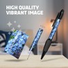1x Black Ballpoint Pen (Photo Insert) - Forget-Me-Not Flowers Purple