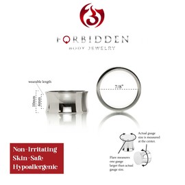 Forbidden Body Jewelry 8/6/4/2/0/00G & 1/2-1 Inch Hand Polished Surgical Steel Saddle Fit Tunnel Plugs, Stainless Steel