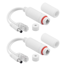 Leehitech 2 Pack 48V to 12V/2A Waterproof PoE Splitter, with IEEE 802.3af/at Standard and 10/100Mbps Data Transfer for Security Camera CCTV Surveillance and more