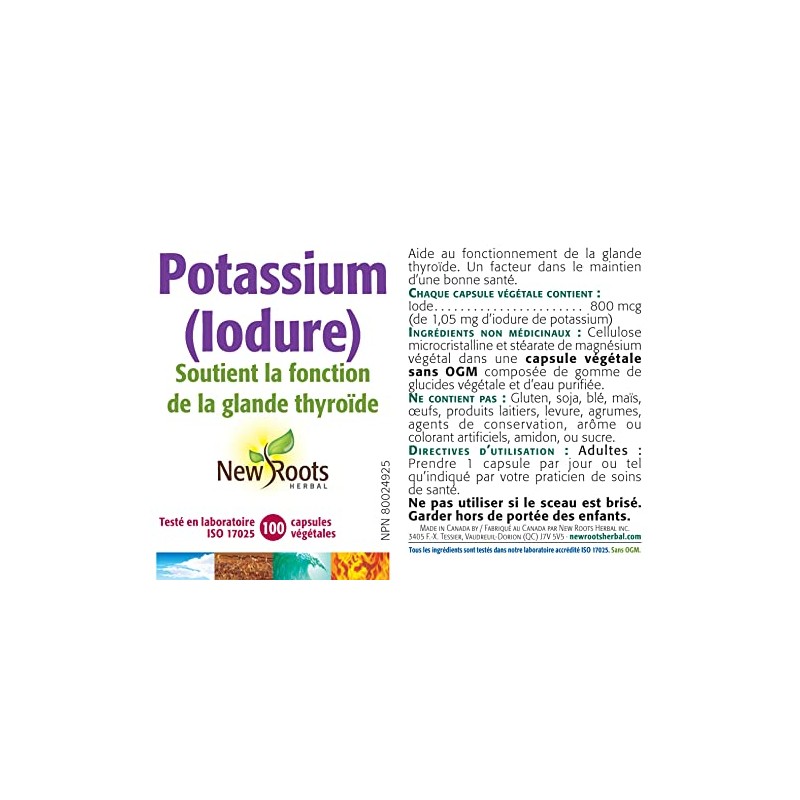 NEW ROOTS HERBAL New Roots Herbal - Potassium Iodide, 100
