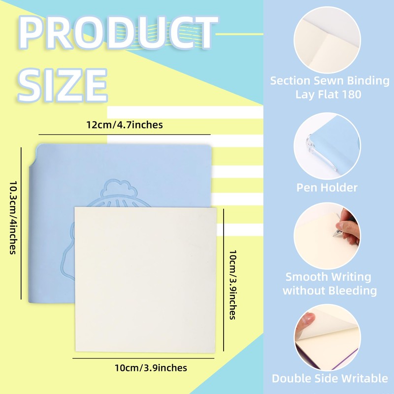 BOBO RABBIT 3 Pack Mini Blank Notebooks Pocket Size No